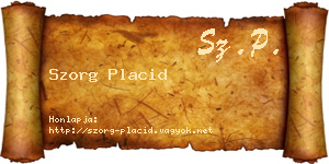 Szorg Placid névjegykártya